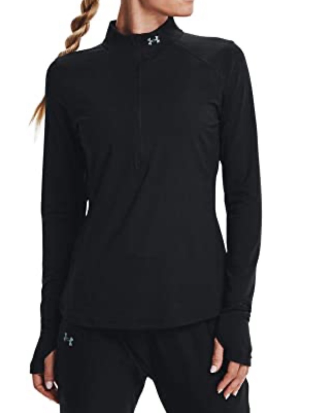 Under Armour Women's Top 1/2 Zip Mock Neck Black Jacket Size Medium